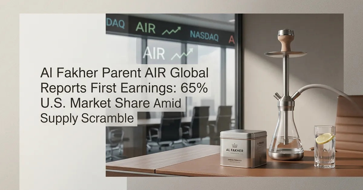 AIR Global corporate earnings report and Al Fakher hookah tobacco branding.