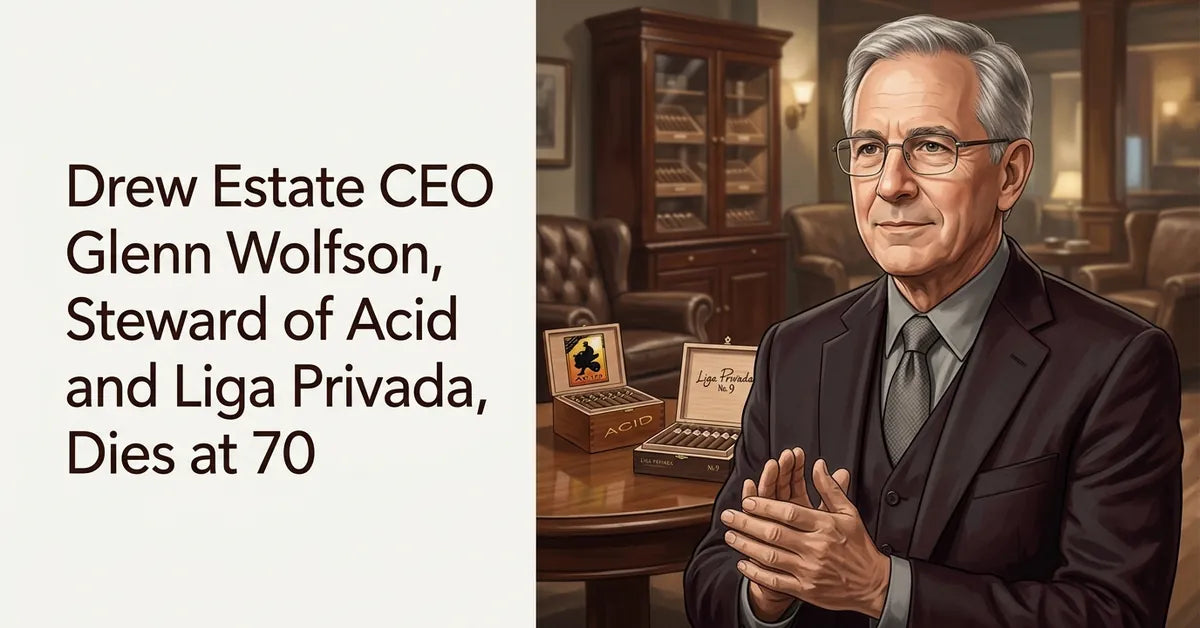 Portrait of a cigar industry executive in a professional setting.