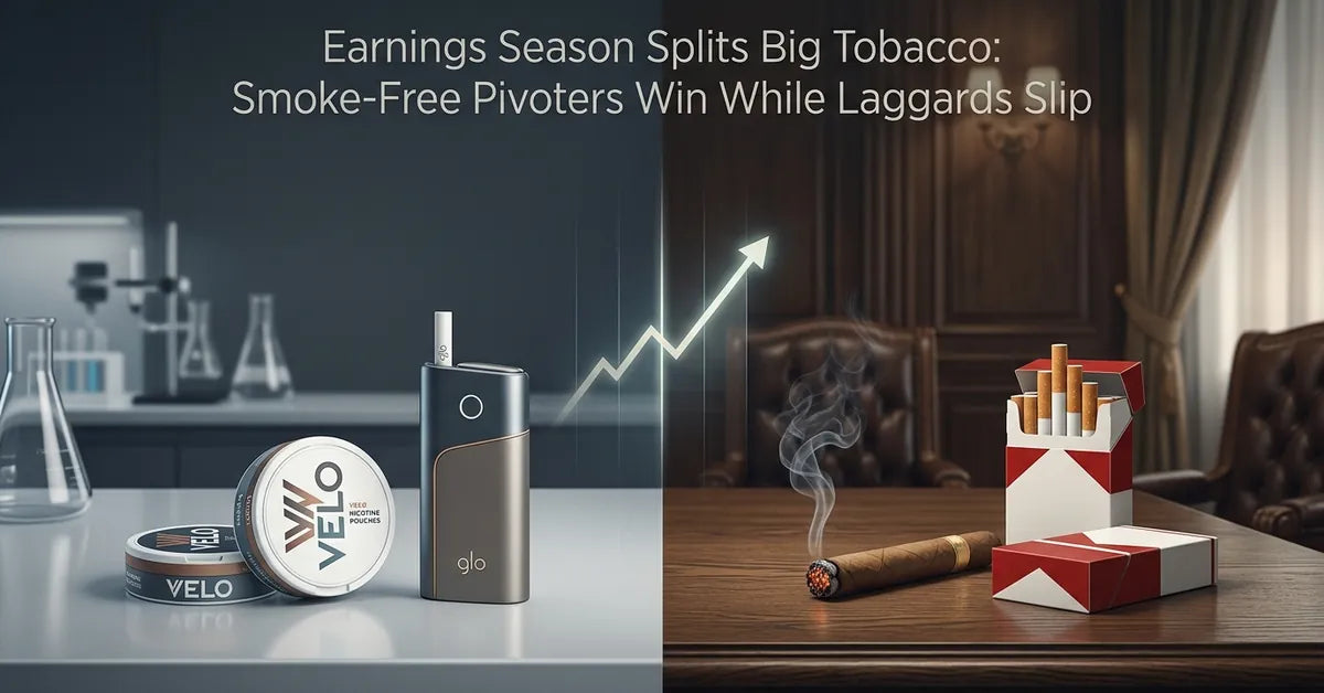 A conceptual image representing the financial divide between traditional tobacco and modern smoke-free nicotine products.