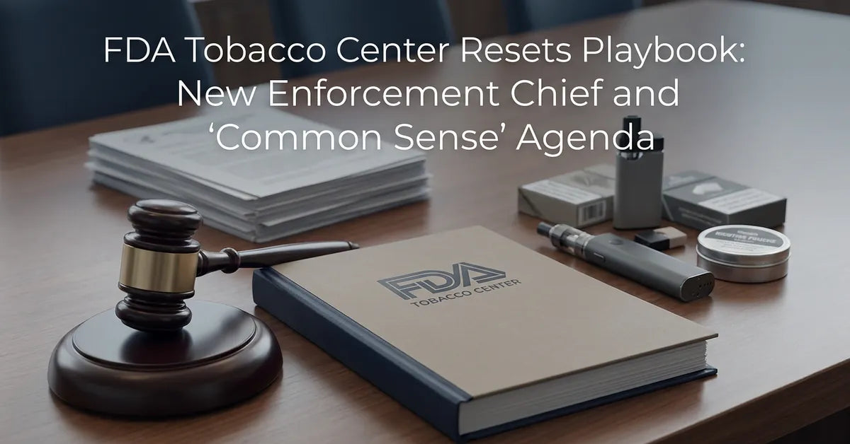 A formal government setting representing the FDA Center for Tobacco Products headquarters.