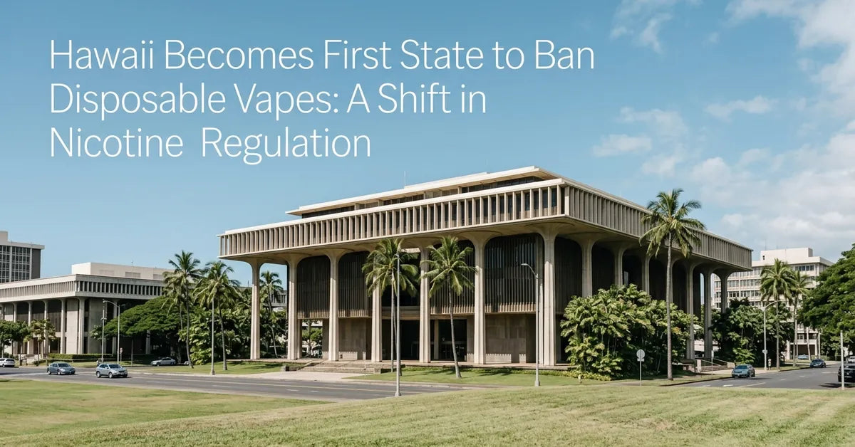 The Hawaii State Capitol building in Honolulu, representing the new statewide legislation on nicotine products.