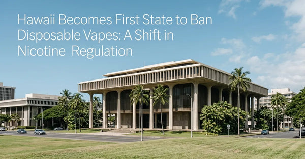 The Hawaii State Capitol building in Honolulu, representing the new statewide legislation on nicotine products.