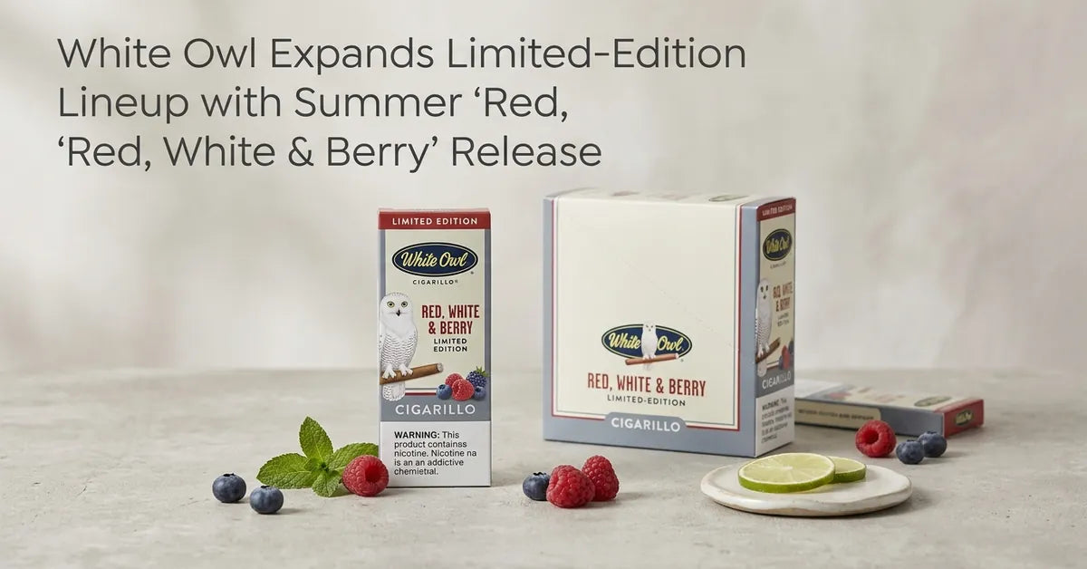 White Owl cigarillo packs including limited edition summer flavors displayed on a clean surface.