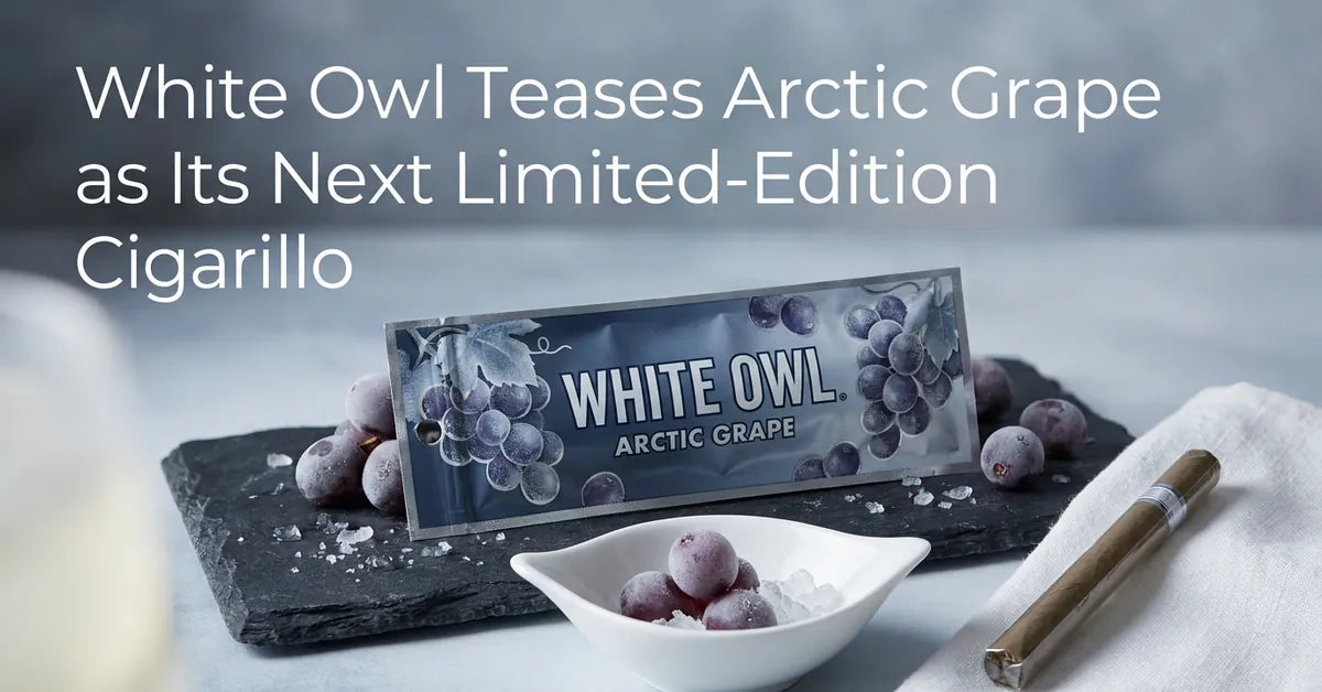 White Owl Arctic Grape limited edition cigarillo packaging concept with bold grape and ice themes.