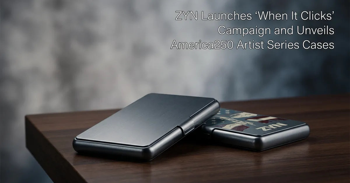 A premium metal ZYN accessory case shown in a close-up, high-detail editorial shot.