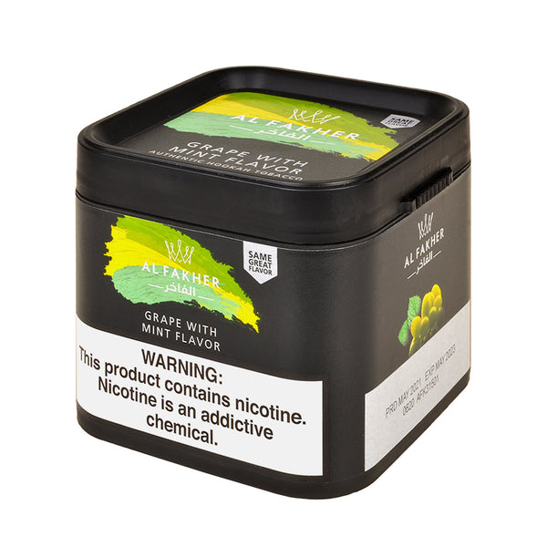 Close-up of Al Fakher Grape Mint Blonde Leaf Hookah Tobacco Texture and Red Molasses