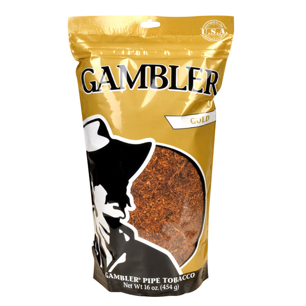 Gambler Gold Pipe Tobacco 16oz Resealable Bag Front View - Mellow Blend