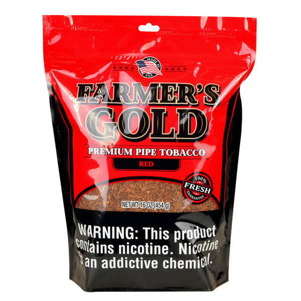 Farmer's Gold Red Pipe Tobacco 16 oz. Resealable Bag - Full Flavor Front View