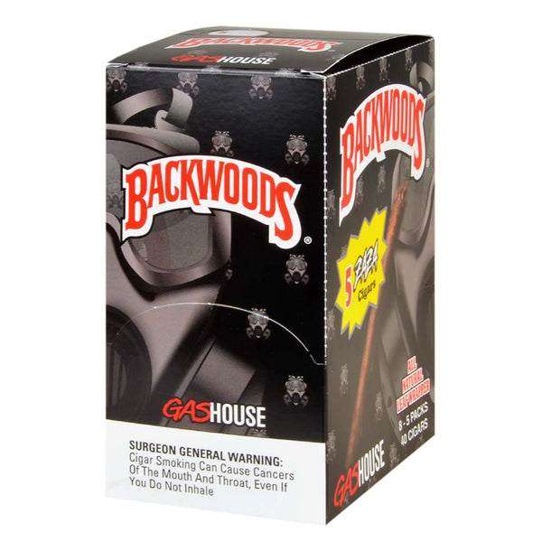 Backwoods Zaza x GasHouse Limited Edition Cigarillos 8 Packs of 5 Display Box showing exotic natural leaf packaging