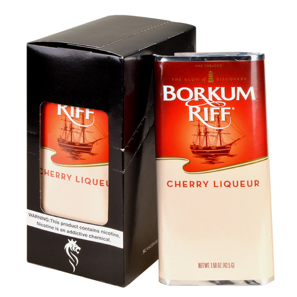 Borkum Riff Cherry Liqueur Pipe Tobacco 5-Pack (1.5 oz pouches) - Premium Virginia and Burley Aromatic Blend