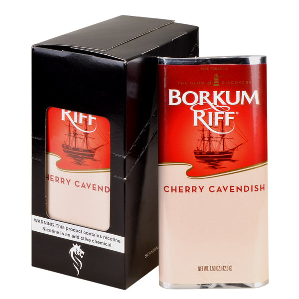 Borkum Riff Cherry Cavendish Pipe Tobacco 5-Pack of 1.5oz Freshness-Sealed Pouches