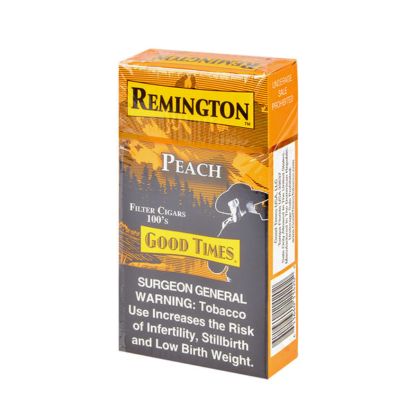 Remington Peach Filtered Cigars 10 Packs of 20 Carton Bulk Packaging