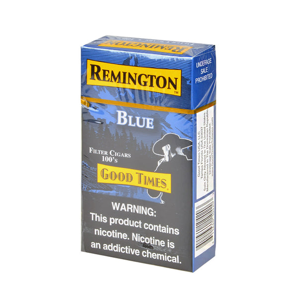 Remington Blue Filtered Cigars 10 Packs of 20 Carton and Packaging