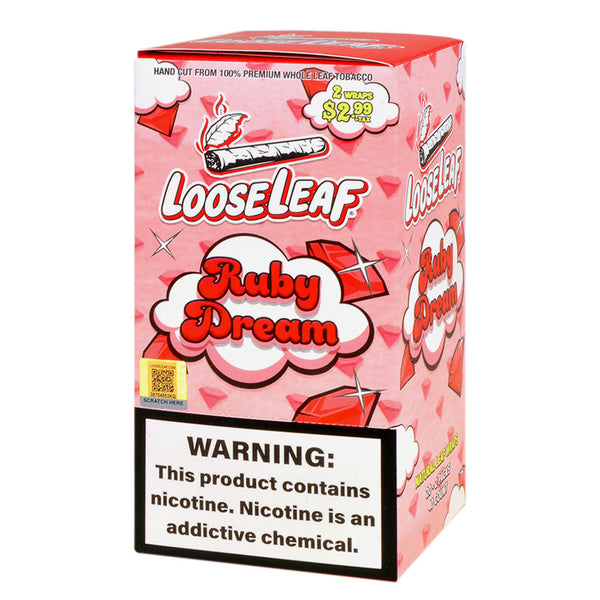 Loose Leaf Natural Wraps Bulk Box - 20 Individual Pouches 40 Wraps Total
