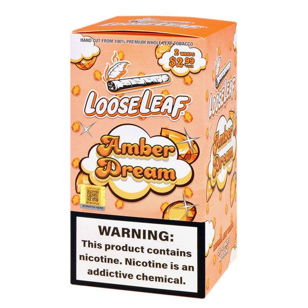 Loose Leaf Natural Wraps 20 Packs of 2 Display Box - Cookies and Cream Flavor