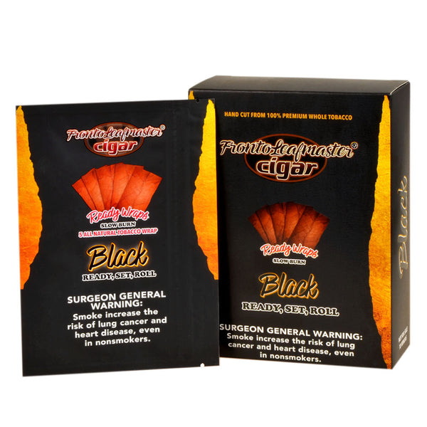 Fronto Leaf Masters Whole Leaf Tobacco Wraps 8-Pack Display Box showing various flavors