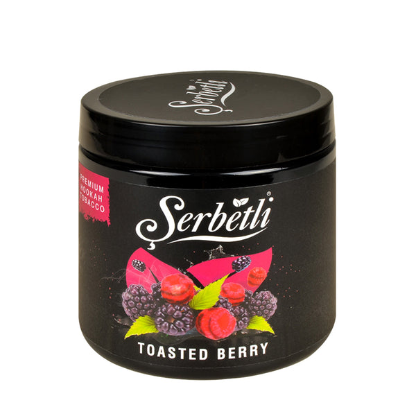 Close-up of Serbetli Toasted Berry Shisha Tobacco Leaf Texture and Berry Mix