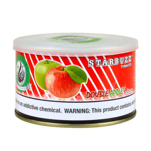Starbuzz Double Apple Classic Hookah Tobacco 250g Tin - Premium Red and Green Apple Shisha with Anise