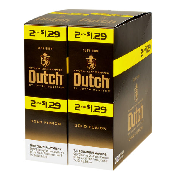 Dutch Masters Gold Fusion 60 Count Box with Natural Leaf Wrapper Branding