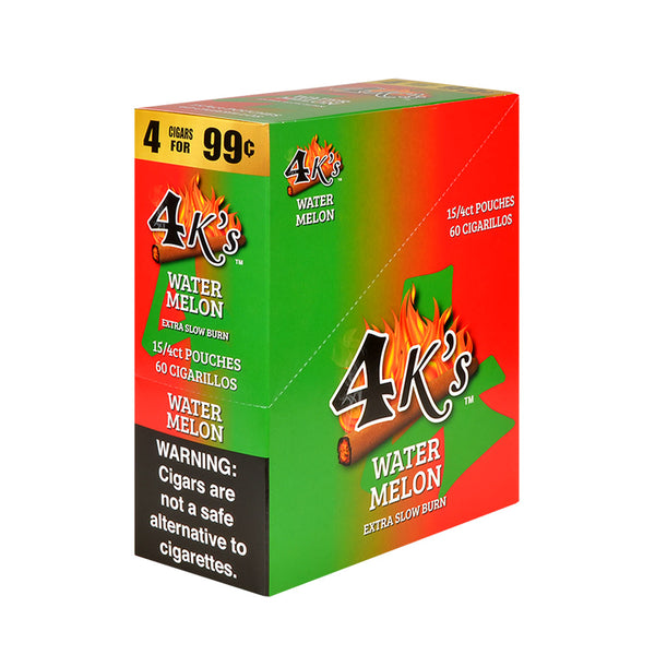 4 Kings Watermelon Cigarillos 15 Packs of 4 individual pouch and 60-count bulk display box