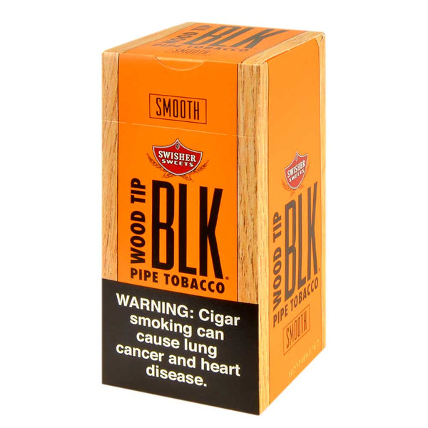 Close-up of the natural birchwood tip on a Swisher Sweets BLK cigarillo highlighting texture