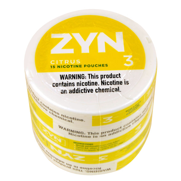 ZYN Citrus Nicotine Pouches 5-Can Pack Stack - Lemon Lime Flavor