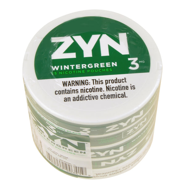 ZYN Wintergreen Nicotine Pouches 5-Can Roll 3mg and 6mg Tobacco-Free Bulk Pack