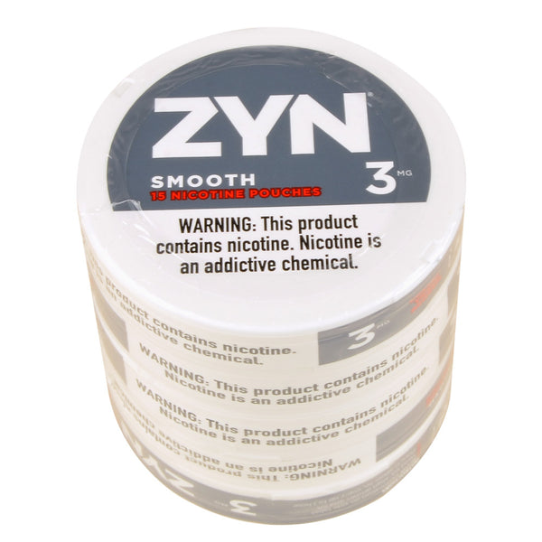 ZYN Smooth Nicotine Pouches 5-Can Pack - Flavorless Tobacco-Free 3mg and 6mg Pouches