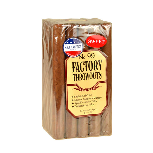 Factory Throwouts No. 99 Sweet Cigars Bundle of 20 - J.C. Newman Double Corona 7.25x52 with Connecticut Wrapper