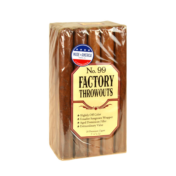 Factory Throwouts No. 99 Cigars Bundle of 20 - Sweetened Double Corona with Ecuadorian Sun Grown Wrapper