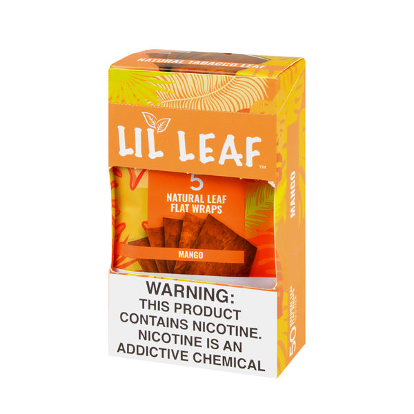 Lil Leaf Natural Leaf Wraps Mango 5-Pack Packaging - Premium Dominican Tobacco Flat Wraps
