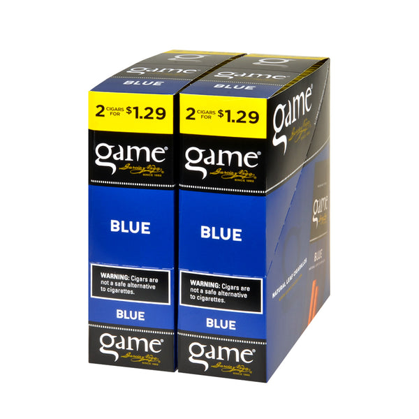 Bulk 60-count master box of Game Blue Vanilla Cigarillos by Garcia y Vega