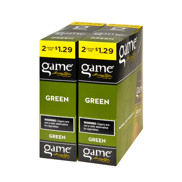 Individual Game Green Cigarillo with Natural Connecticut Shade Wrapper and Foil Pouch