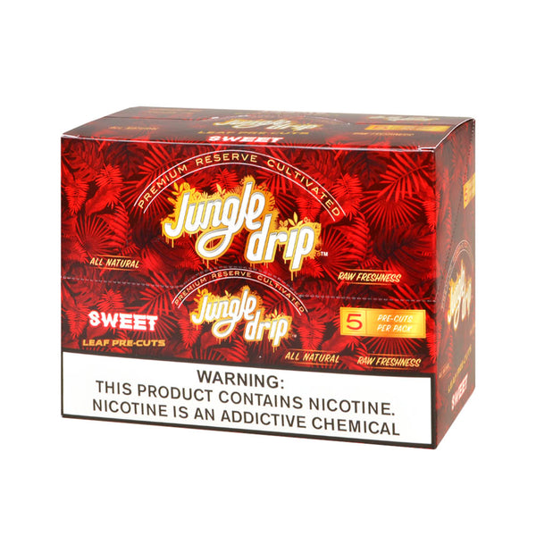 Jungle Drip Pre-Cut Leaf Wraps 10 Pouch Display Box Bulk Pack