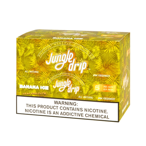 Jungle Drip Banana Ice Flavor Pre-Cut Natural Tobacco Leaf Wrap Pouch