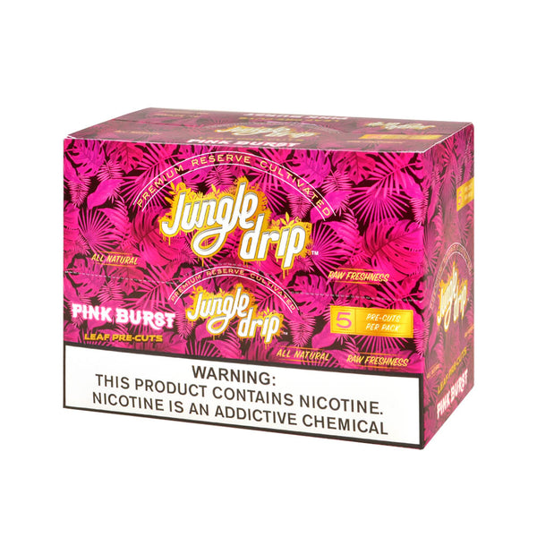 Jungle Drip Pink Burst Sweet Tobacco Leaf Wraps Resealable Pouch