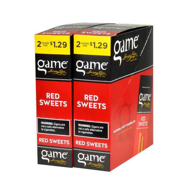 Bulk Box of Garcia y Vega Game Red Sweets Cigarillos 60 Count Total for Freshness