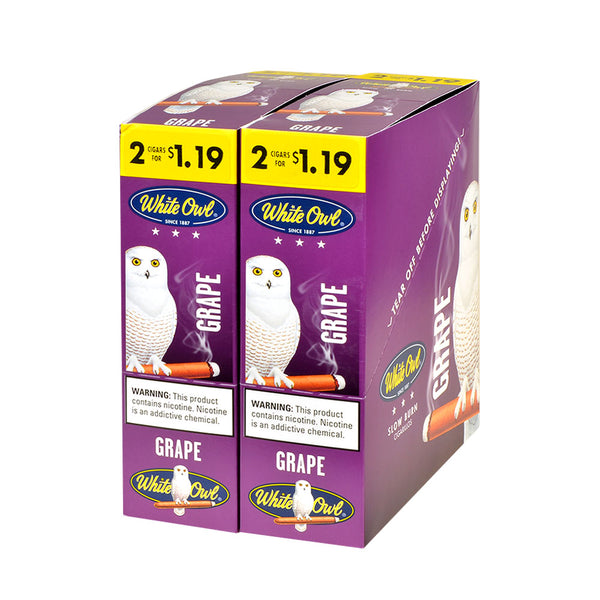 White Owl Grape Cigarillos 30 Packs of 2 Bulk Box 60 Cigars Total