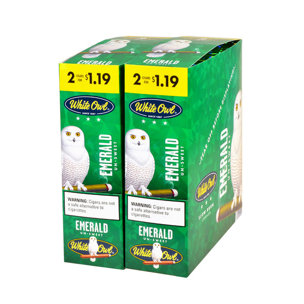 White Owl Emerald Cigarillos 30 Packs of 2 Bulk Display Box
