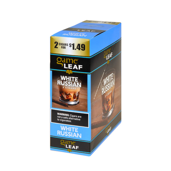 Close-up of Game Leaf White Russian Cigarillo showing natural Sumatra leaf wrapper