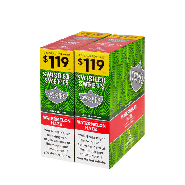 Swisher Sweets Watermelon Haze Cigarillos 30 Packs of 2 Bulk Display Box