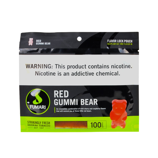 Fumari Red Gummi Bear 100g Resealable Pouch - Wild Cherry Raspberry Shisha