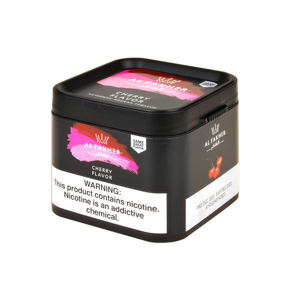 Al Fakher Cherry Shisha Tobacco 250g tin with fresh cherry graphics