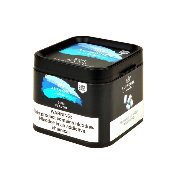 Al Fakher Gum with Mint Shisha Tobacco 250g pack showing the golden blonde leaf tobacco texture