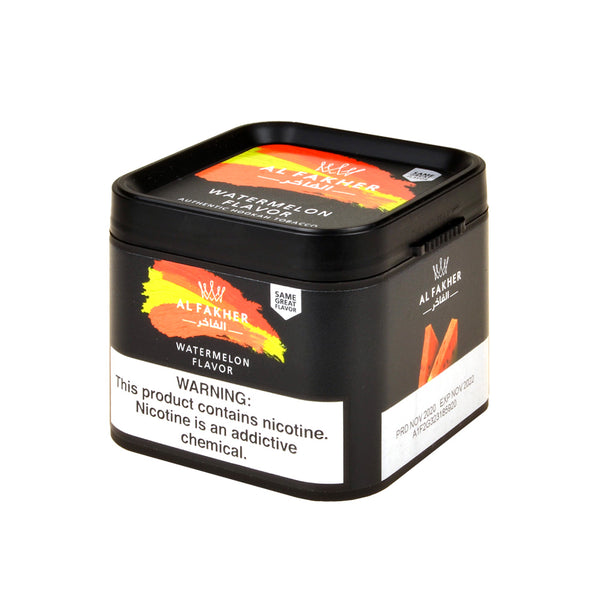 Close-up of Red Al Fakher Watermelon Shisha Tobacco Molasses showing juicy texture and blonde leaf cut