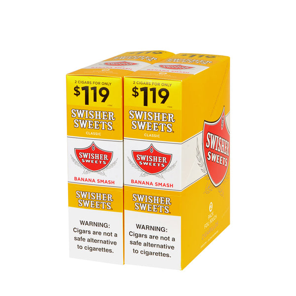 Swisher Sweets Banana Smash Cigarillos 30 Packs of 2 Display Box