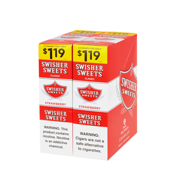 Swisher Sweets Strawberry Cigarillos 30 Packs of 2 Display Box