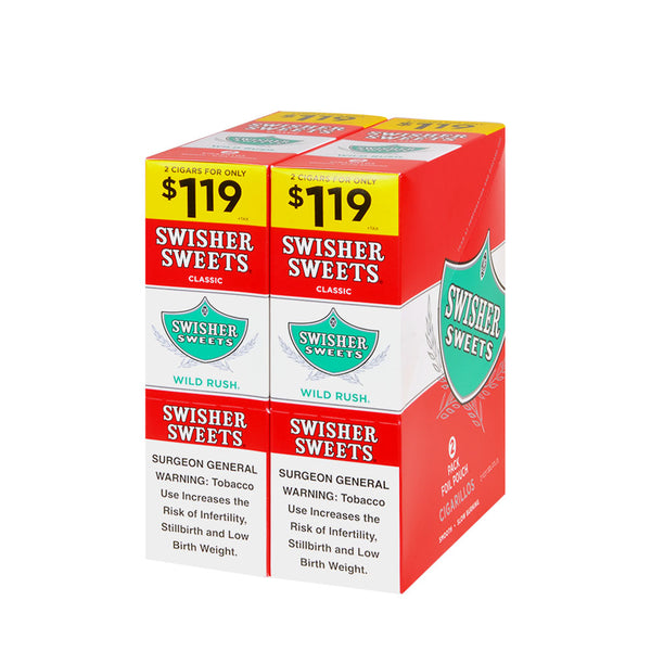 Swisher Sweets Wild Rush Cigarillos 30 Packs of 2 Display Box Bulk