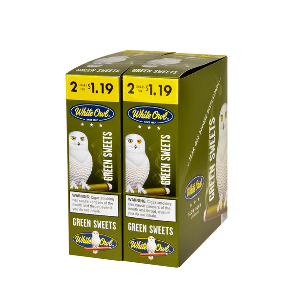 White Owl Green Sweets Cigarillos 30 Packs of 2 Display Box Bulk Packaging