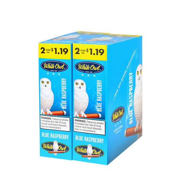 White Owl Blue Raspberry Cigarillos 30 Packs of 2 Box - 60 Cigars Total